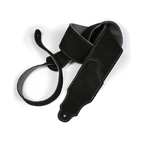 Franklin Original 2.5" Black Suede Guitar Strap with Silver Stitching