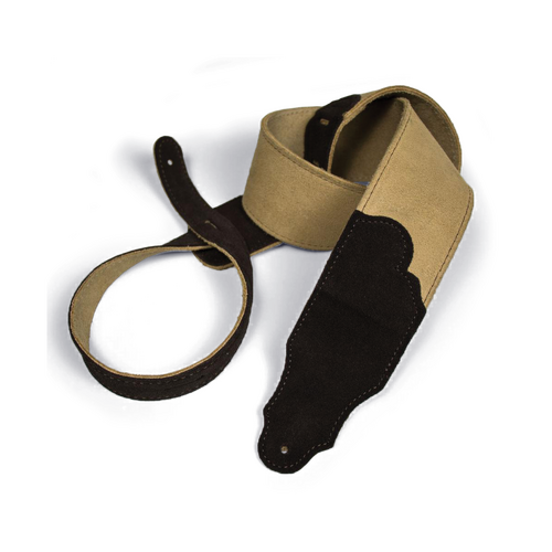 Franklin Original 2.5" Honey Suede Guitar Strap with Chocolate Stitching