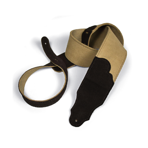 Franklin 2.5" Honey Suede Guitar Strap with Chocolate Stitching