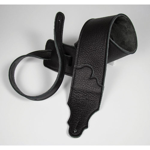 Franklin Original 3" Black Glove Leather Guitar Strap with Black Stitching