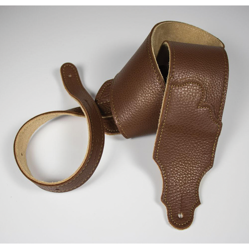 Franklin Original 3" Caramel Leather Guitar Strap with Gold Stitching