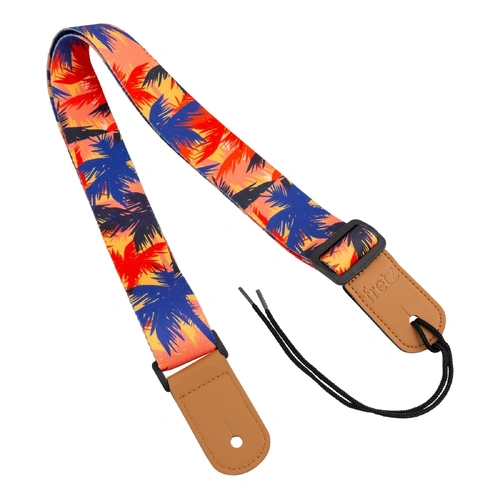 Fretz FUST-H56 Hawaiian Style Ukulele Strap with Palm Trees - 1.5" Wide Adjustable Polyester