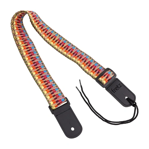 Fretz FUST-JRW43 Woven Jacquard Ukulele Strap - Rainbow, 1.5" Wide, Adjustable Up to 47" Length