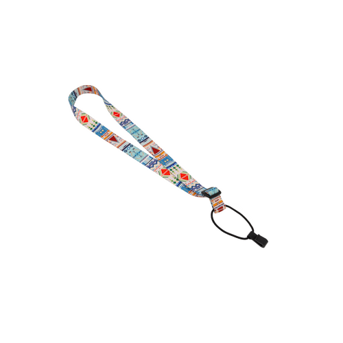 Fretz 1" Print Neck Ukulele Strap with Sound Hole Clip - Light Blue