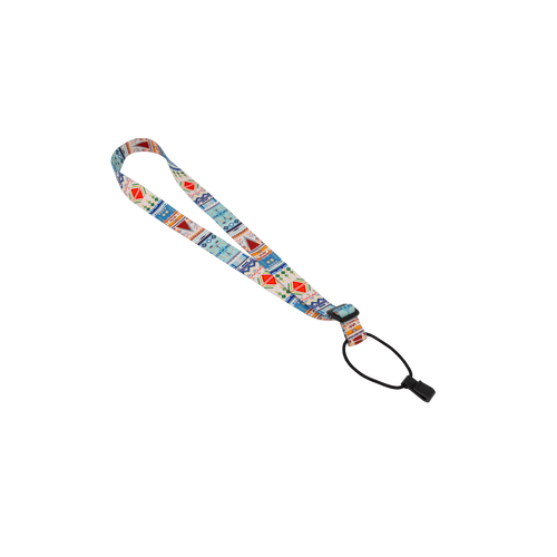 Fretz 1" Print Neck Ukulele Strap with Sound Hole Clip - Light Blue