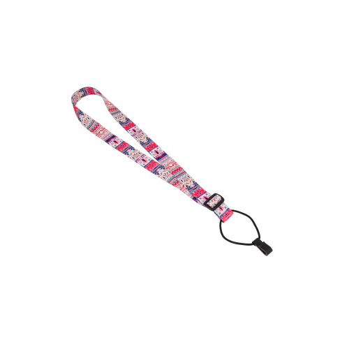 Fretz 1" Pink Print Neck Ukulele Strap with Sound Hole Clip