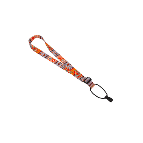 Fretz 1" Print Neck Ukulele Strap with Sound Hole Clip - Orange
