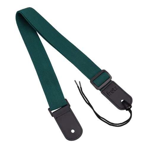 Fretz FUST-PP3 Polypropylene Ukulele Strap - Green, 1.5" Wide, Adjustable up to 47" with Microfiber Leather Ends