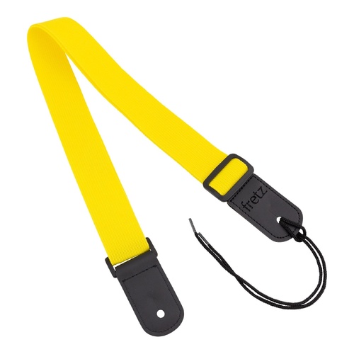Fretz FUST-PP3 Adjustable Polypropylene Ukulele Strap with Microfiber Leather Ends, Yellow, 1.5" Wide, up to 47" Length