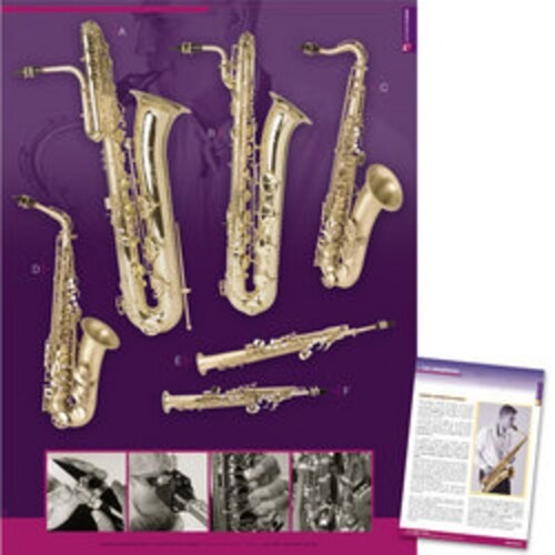 Saxophones Colour Poster 45 x 60 cm With let 
