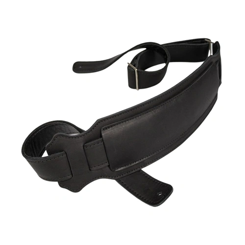 Franklin Vintage Black Leather Bass Strap with Suede Backing and 3.5" Shoulder Pad