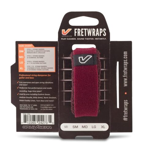 Gruv Gear FretWraps HD "Wine" Guitar String Muters/Dampeners 1-Pack (Burgundy, Large)