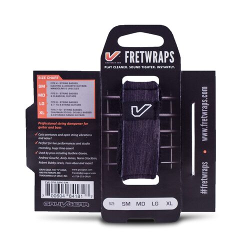 Gruv Gear FretWraps Wood "Ebony" Guitar String Muters/Dampeners 1-Pack (Extra Large)
