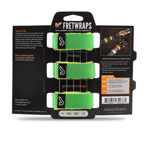 Gruv Gear FretWraps HD 'Leaf' String Muters 3-Pack (Green, Extra Large)