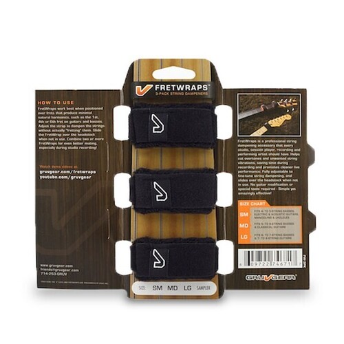 Gruv Gear FretWraps String Muters 3-Pack (Black, Extra Large)