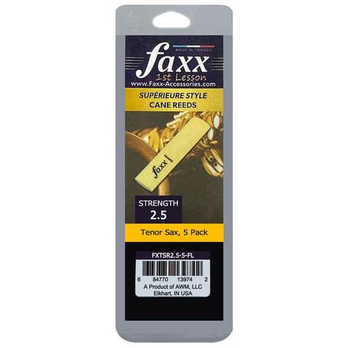 Faxx Tenor Saxophone Reeds Size 2.5 (5-Pack)