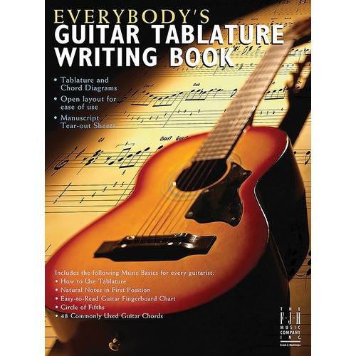 Everybody's Guitar Tablature Writing Book by Philip Groeber - 64 Pages with Tear-Out Sheets and Instructional Guide