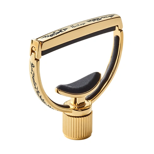 G7th Heritage Standard Gold Capo with Adaptive Radius Technology, Leather Pouch, Polishing Cloth, and Gift Box
