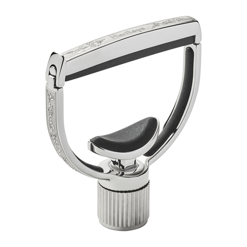 G7th Heritage Banjo Wide Silver Capo with Adaptive Radius Technology and Leather Pouch