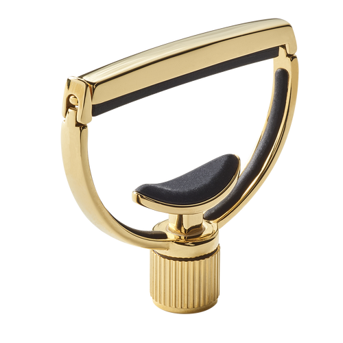 G7th Heritage Wide Gold Capo with Adaptive Radius Technology, Leather Pouch, Polishing Cloth, and Gift Box