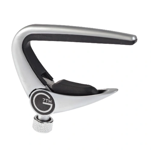 G7 Newport Classical Capo - Adjustable Tension, Lightweight, Low Profile, Flip Lever Design, Ideal for 12 String Guitars, Silver