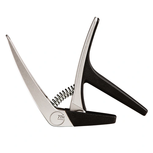G7 Nashville Ukulele Silver Capo - Lightweight, easy to use, reduces tuning issues, suitable for all ukulele sizes, silicone wrap for tone protection.