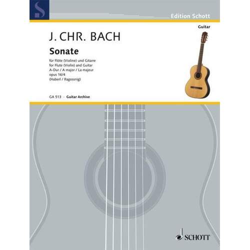 Jc Bach - Sonata A Op 16 No 4 Flute Or Violin/Guitar (Softcover Book)