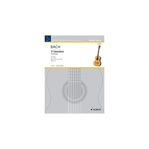 Bach - 3 Sonatas for Guitar (BWV 1001, 1003, 1005) by Manuel Barrueco, Schott Music, 48 Pages