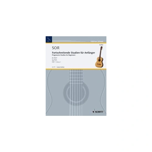 24 Progressive Studies Op. 31 Vol. 1 for Guitar by Fernando Sor, 20 Pages, Schott Music