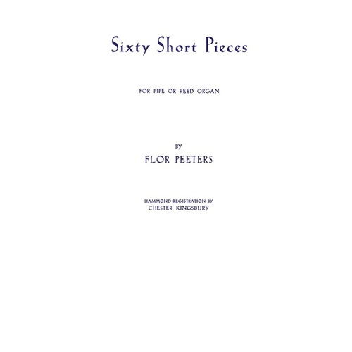 Short Pieces Organ 60