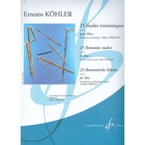 Koehler - 25 Etudes Romantiques Op 66 Flute (Softcover Book)