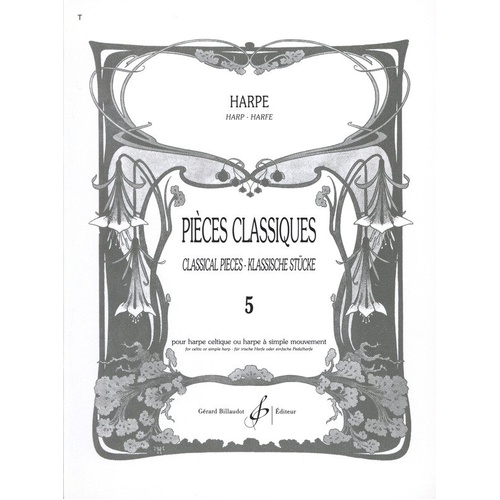 Pieces Classiques Vol 5 for Harp, Ed Bouchaud, Arranged by Domining Bouchaud, Publisher: Gerard Billaudot, 1 Page