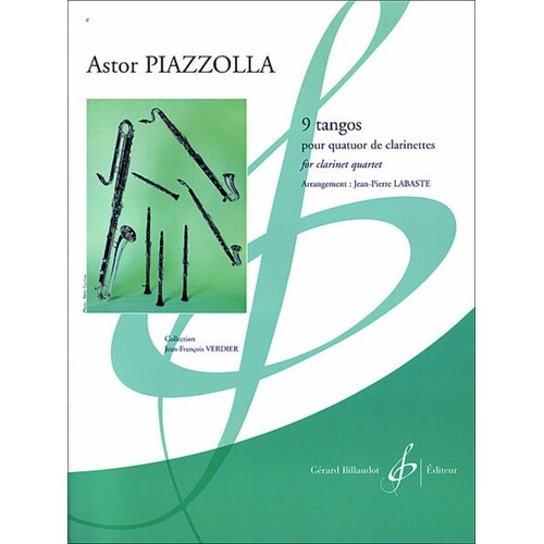 9 Tangos For Clarinet Quartet (Music Score/Parts) Book