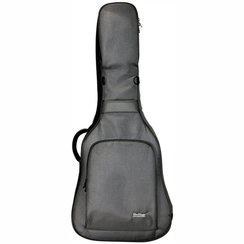 On Stage GBA4990CG Deluxe Acoustic Guitar Gig Bag Charcoal Grey 600D Nylon with Velvet Lining and Backpack Straps