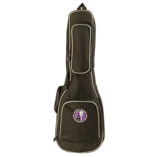 On Stage GBU4104 Deluxe Concert Ukulele Bag with Padded Handle and Backpack Straps, Black with Grey and Purple Accents