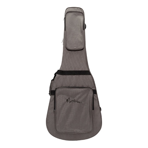 Martinez Deluxe Shaped Acoustic Guitar Polyfoam Case Silver