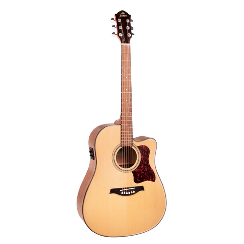 Gilman Dreadnought Electric/Acoustic Guitar. Natural Gloss. Spruce top, walnut back and sides.