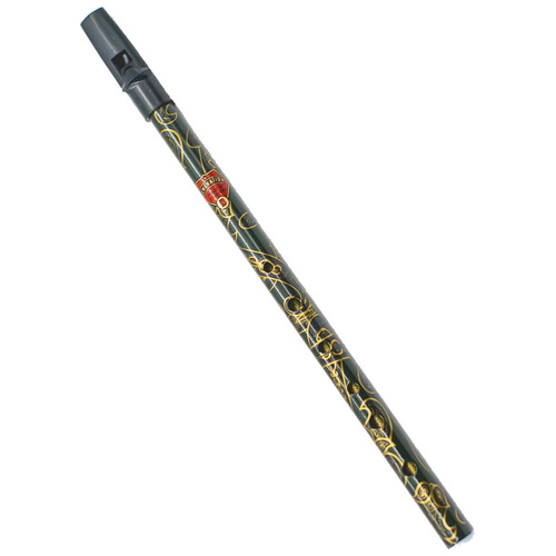 Generation Boho Designer English Tin Penny Whistle in Macdougal Green (D) with Fingering Chart and Gift Box