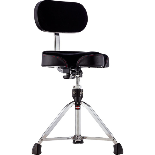 Gibraltar 9600 Series Drum Throne with Cordura Seat & Adjustable Backrest, Height 21"-27", Double Braced Tripod, Memory Foam, 129 kg Capacity