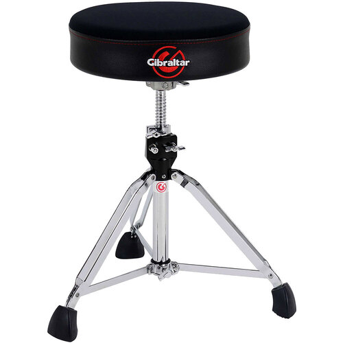 Gibraltar 9600 Series Double-Braced Drum Throne with Neoprene Round Seat, 13" Top, Height Range 20" to 26", Memory Foam, Adjustable