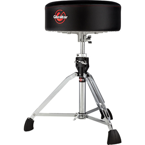 Gibraltar 9600 Series Drum Throne with 5" Super Soft Round Seat, Double Braced Base, Height Adjustment 21" to 29", Weight Capacity 129 kg