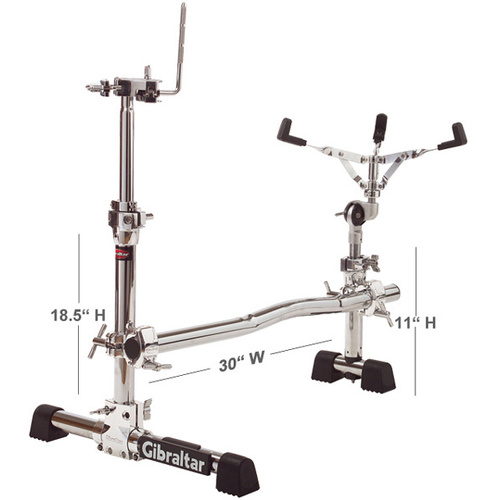 Gibraltar Stealth Series VMS Single Tom Kit with Chrome T-leg Assembly and Vertical Mounting Post