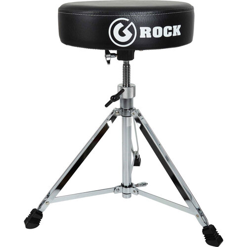 Gibraltar Rock Series Double Braced Round Drum Throne with Height Adjustment in Black
