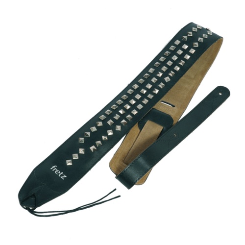 Fretz Leather-Look Adjustable Studded Guitar Strap 6.5cm