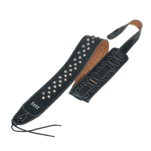 Fretz Leather-Look Adjustable Studded Guitar Strap 6.5cm