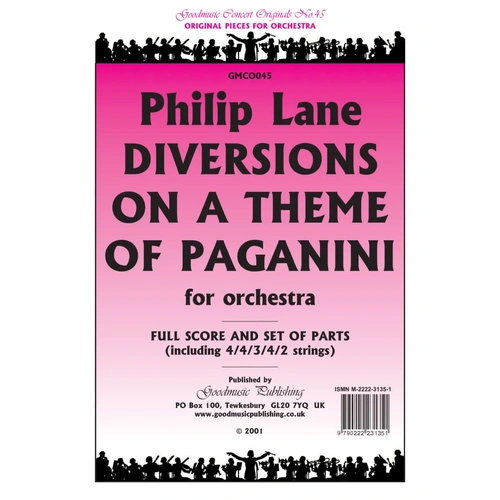Diversions on a Theme of Paganini for Orchestra SC/Pts by Philip Lane