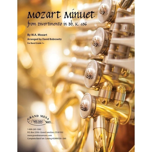 Mozart Minuet CB1 SC/PTS - Arranged by David Bobrowitz, Publisher: Grand Mesa Music