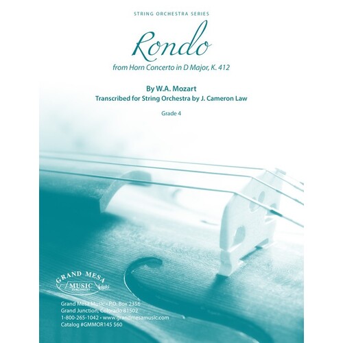 Rondo Horn Concerto D K 412 So4 Score/Parts Book