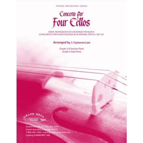 Concerto for Four Cellos String Orchestra SO3-4 SC/PTS by Vivaldi, Arranged by J. Cameron Law