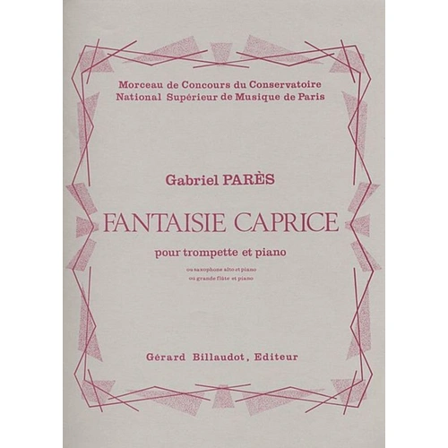 Pares Fantasie Caprice for Cornet and Piano - Trumpet Sheet Music